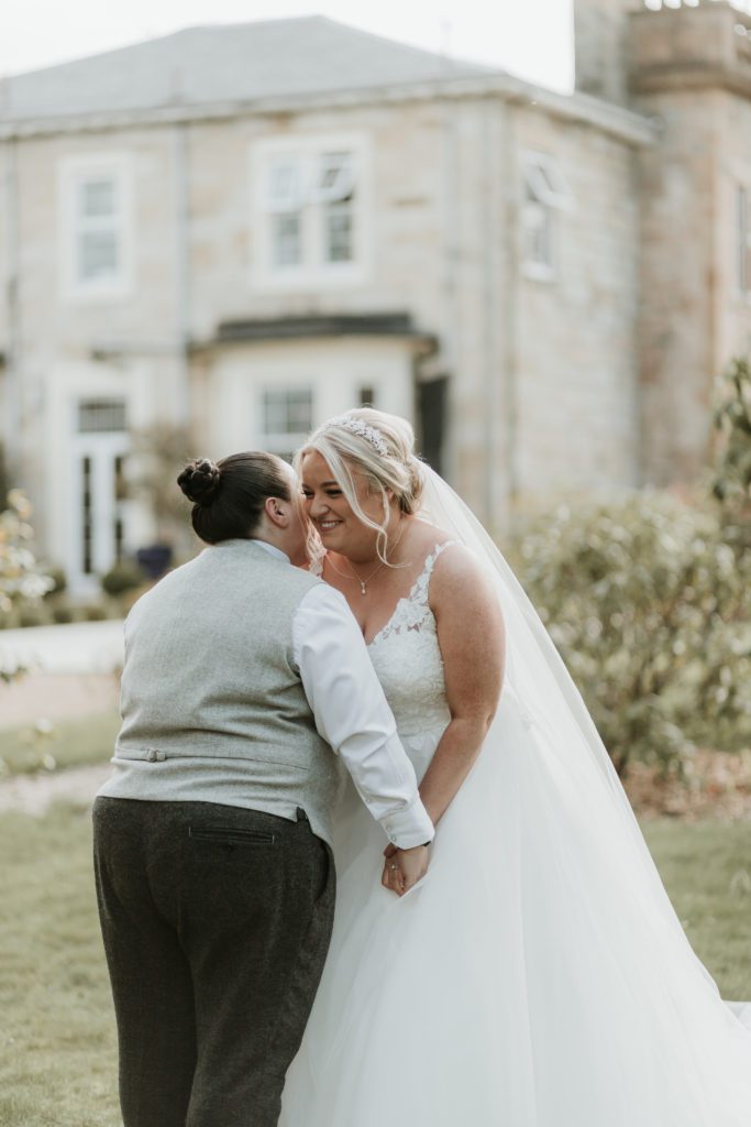 same sex wedding at Dalmeny Park